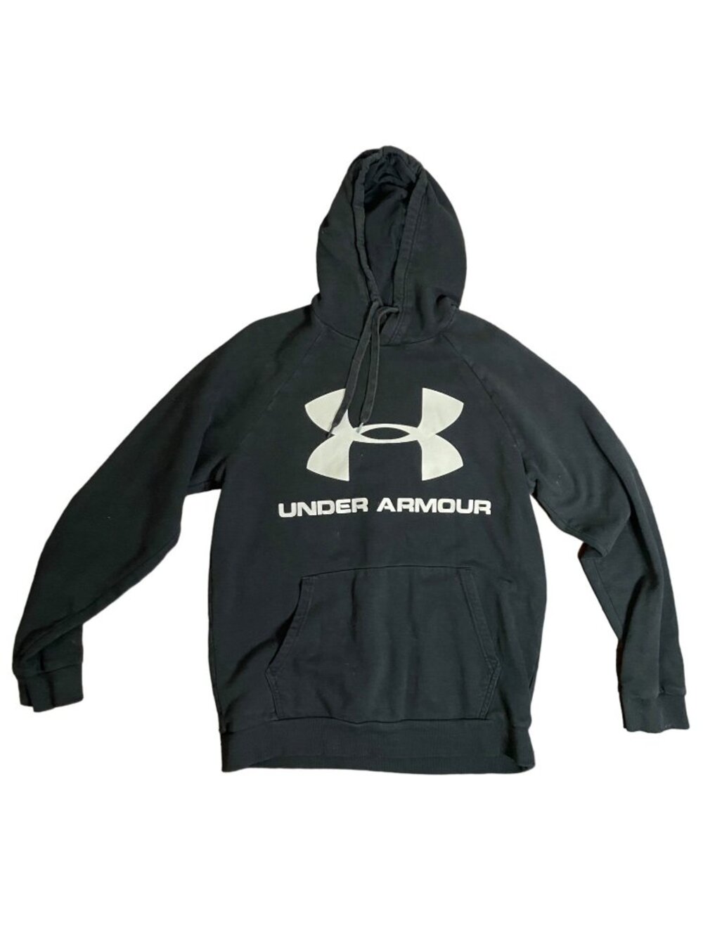 Mens Black Hoodie Pullover Sweatshirt Mens Size Medium Under Armour - Picture 11 of 13